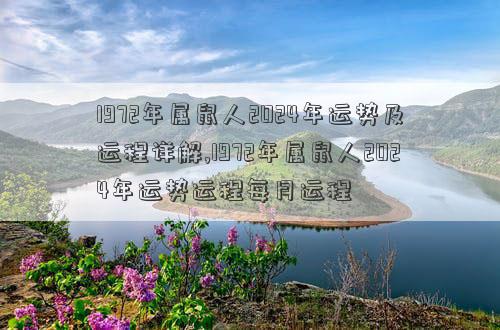 1972年属鼠人2024年运势及运程详解,1972年属鼠人2024年运势运程每月运程