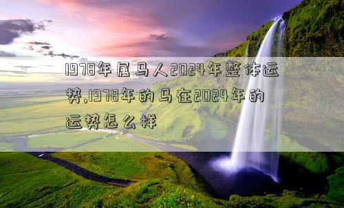 1978年属马人2024年整体运势,1978年的马在2024年的运势怎么样